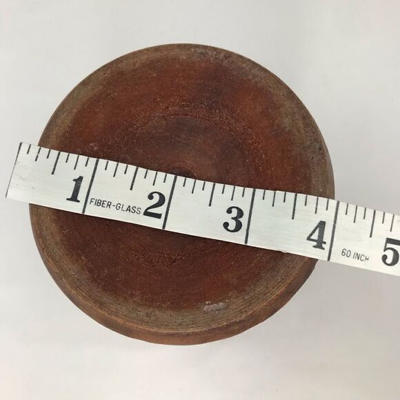 Wood Hand Carved Brown Turned Pedestal  Vase - Picture 15 of 15